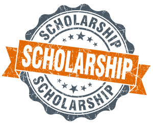 Scholarship Vintage Orange Seal Isolated On White